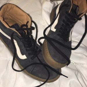 black suede hi-top vans